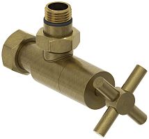 Вентиль Сунержа 05-1408-1234 угловой, (крест) G 1/2" НР х G 3/4" НГ, состаренная бронза