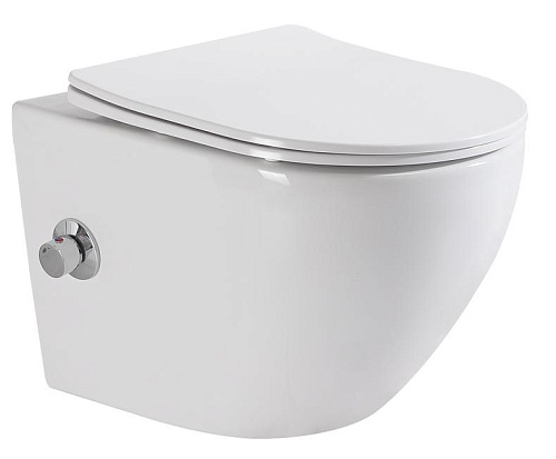 Унитаз подвесной, с функцией биде BelBagno Uno BB3105CHR-BS/SC
