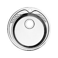 Мойка IDDIS, SUN49P0i77K Suno с выпуском арт.021UPSOi84, нержавеющая сталь, D49 см, полированная сталь