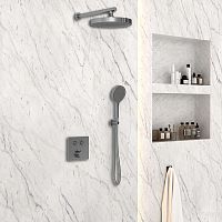 Душевой комплект Vincea VSFW-4I212GM Inspire встраиваемый, двухрежимный, вороненая сталь