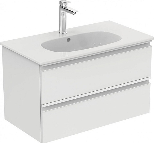 Тумба Ideal Standard T350901+T0051OV Tesi с раковиной 80х40 см, подвесная, белая Тумба Ideal Standard T350901+T0051OV Tesi с раковиной 80х40 см, подвесная, белая