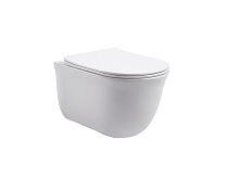 Унитаз Aquatek AQ1111-00 Классик безободковый 52.5х36.5 см, тонкое сиденье с механизмом плавного закрывания, белый
