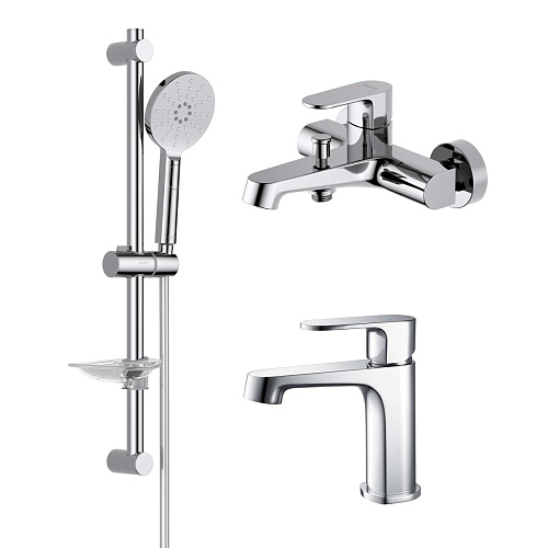 Комплект Aquatek AQ1230CR Оберон для ванной Set 3 в 1 (AQ1210CR + AQ1240CR + AQ2014CR), хром Комплект Aquatek AQ1230CR Оберон для ванной Set 3 в 1 (AQ1210CR + AQ1240CR + AQ2014CR), хром