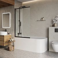 Шторка на ванну BelBagno LUCE LUCE-VF-11-100/145-C-NERO Шторка на ванну BelBagno LUCE LUCE-VF-11-100/145-C-NERO