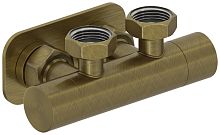 Вентиль Сунержа 05-1418-3434, 2х3/4" угловой скрытый-скрытый EU50, состаренная бронза