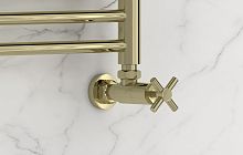 Вентиль Сунержа 020-1408-1234 угловой, (крест) G 1/2" НР х G 3/4" НГ, шампань