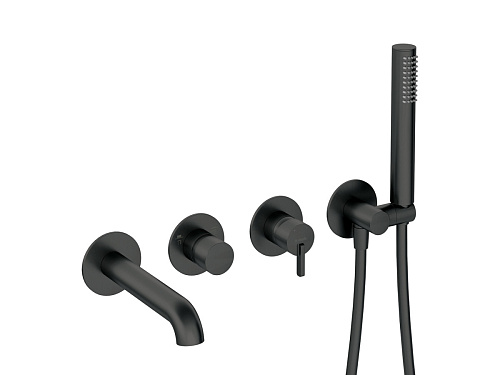 Смеситель Deante BQS_N18P Silia для ванны встраиваемый с душевым гарнитуром, Nero (черный)