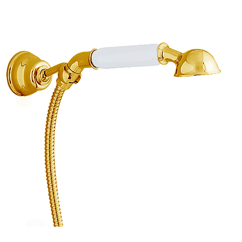Cisal TS00305024  Arcana Toscana Ручной душ для настенного крепления (держатель, лейка, шланг), цвет золото/белый снят с производства