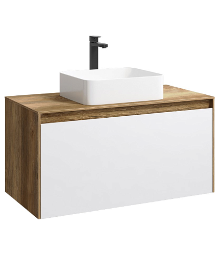 Тумба под раковину Aqwella Mobi MOB0110DB+MOB0710W купить недорого в интернет-магазине Керамос