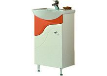 Тумба с раковиной Акватон Колибри 1A0652K0KO47L, оранжевый/белый