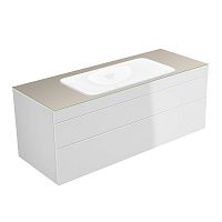 Тумба Keuco 31583840000 Edition 400 под умывальник 140х53.5 см, белый глянцевый/стекло глянцевое кашемир