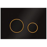 Смывная клавиша KKPol SPP/016/0/K (350/PPC/202-00-05) M11 V3 для инсталляции, черный матовый/золото глянец/черный матовый