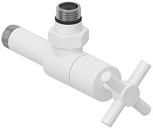 Вентиль Сунержа 30-1408-1212 угловой, (крест) G 1/2" НР х G 1/2" НР, матовый белый