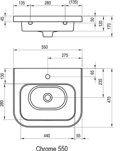 Умывальник Ravak Chrome XJG01155000 купить недорого в интернет-магазине Керамос Умывальник Ravak Chrome XJG01155000 купить недорого в интернет-магазине Керамос