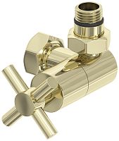 Вентиль Сунержа 020-1411-1234, 3D, правый, (крест) G 1/2" НР х G 3/4" НГ, шампань