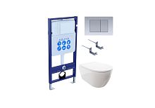 Комплект: Унитаз, Инсталляция, Кнопка смыва Aquatek Поларис SET AQUATEK ПОЛАРИС-011 4в1