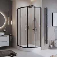 Душевой уголок BelBagno UNO-195-R-2-90-C-NERO, 195х90х90 см, стекло прозрачное/профиль черный Душевой уголок BelBagno UNO-195-R-2-90-C-NERO, 195х90х90 см, стекло прозрачное/профиль черный