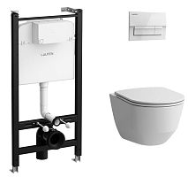 Комплект: Инстал-я+Кнопка смыва, Унитаз,Тонкое сид Laufen Pro ZRU9307616