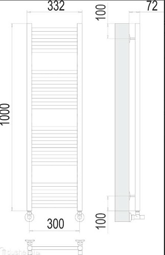 Полотенцесушитель водяной Terminus Аврора 4670078576910 купить недорого в интернет-магазине Керамос
