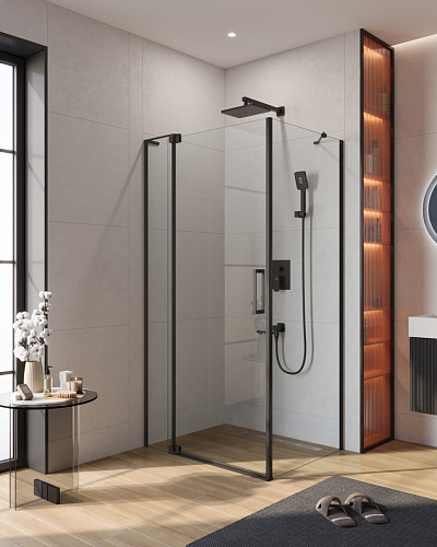 Душевой уголок CEZARES SLIDER-AH-1-80-100/110-C-NERO Душевой уголок CEZARES SLIDER-AH-1-80-100/110-C-NERO