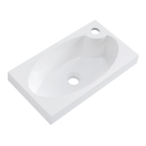 Раковина BelBagno BB-460-PM-LVB Pietra Mini из искусственного мрамора 46х26 см, белая