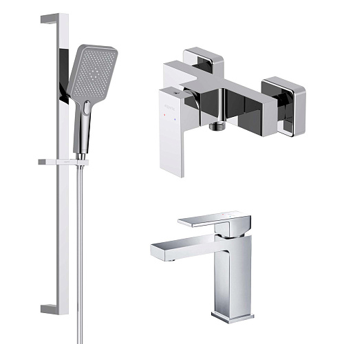 Комплект Aquatek AQ1631CR Либра для ванной Set 3 в 1 (AQ1610CR + AQ1660CR + AQ2019CR), хром