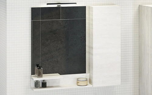 Зеркальный шкаф Comforty 00-00004136714 Верона 90х80 см, дуб белый Зеркальный шкаф Comforty 00-00004136714 Верона 90х80 см, дуб белый