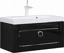 Тумба с раковиной AQWELLA Inf.01.08/001/BLK Infinity 80х40 см, подвесная, черная