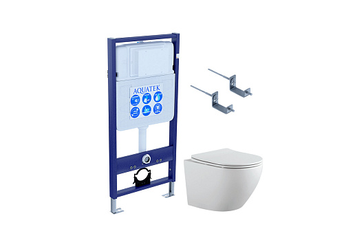 Комплект Aquatek SET Европа-KKI2: рама Standard INS-0000012 + крепеж KKI-0000002 + унитаз AQ1901-00 с тонким сиденьем с механизмом плавного закрывания, белый Комплект Aquatek SET Европа-KKI2: рама Standard INS-0000012 + крепеж KKI-0000002 + унитаз AQ1901-00 с тонким сиденьем с механизмом плавного закрывания, белый