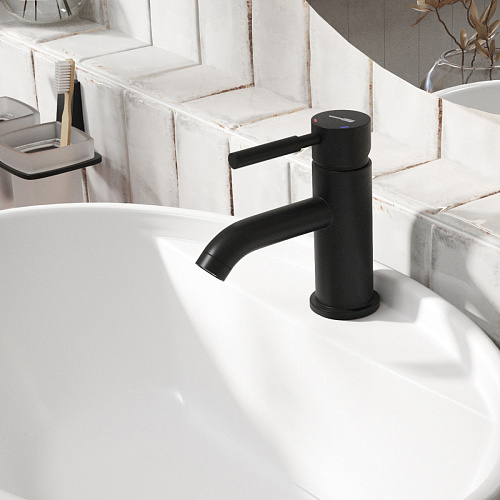 Смеситель WasserKraft 3305 Gollach для умывальника, черный Soft-touch Смеситель WasserKraft 3305 Gollach для умывальника, черный Soft-touch