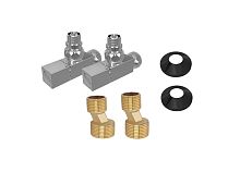 Комплект фитингов Aquatek AQ 2020CH для нижнего подключения водяных полотенцесушителей, хром