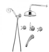 Смеситель Gattoni 1205112C0cr Vivaldi для ванны встраиваемый с изливом,  лейкой и ручным душем, цвет хром