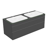Тумба Keuco 31574150100 Edition 400 под умывальник 140х53.5 см, антрацит/стекло матовое антрацит