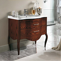 База под раковину 93,5 см Eban FBSSN090-ODJ18 noce*2/4 Sonia без ручек, доводчики Blum, цвет noce