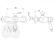 Смеситель для душа Migliore  ML.OXF-6337.BI.BR