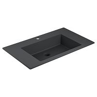 Раковина Vincea VCB-13800B из кварца, 80х48 см, черный матовый