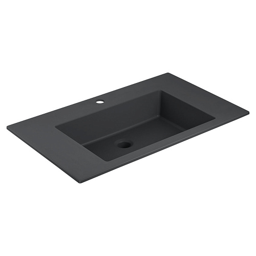 Раковина Vincea VCB-13800B из кварца, 80х48 см, черный матовый