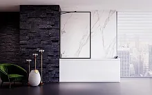 Шторка Veconi PL85B-90-01-C7 Palau на ванну PL-85B, 90x150 см, профиль хром/стекло прозрачное