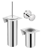 Сет № 1831 36.30.11.002, Крючок (Chrome) + 36.70.02.002, Стакан для зубных щеток настенный (Chrome) + 36.90.02.002, Ершик настенный, для унитаза (Chrome)