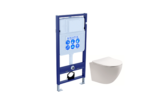 Комплект Aquatek SET Европа cm: рама Standard INS-0000012 (без клавиши и крепежа) + унитаз AQ1900-00 с тонким сиденьем Soft-close, белый Комплект Aquatek SET Европа cm: рама Standard INS-0000012 (без клавиши и крепежа) + унитаз AQ1900-00 с тонким сиденьем Soft-close, белый