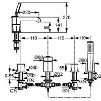 Смеситель для ванны/душа Kludi Joop 554250505