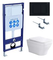 Комплект Aquatek SET Амадео-012 4 в 1: рама Standard INS-0000012 + крепеж KKI-0000002 + кнопка KDI-0000012 + унитаз AQ1163-00 с крышкой-сиденьем Soft-close, белый