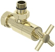Вентиль Сунержа 020-1408-1234 угловой, (крест) G 1/2" НР х G 3/4" НГ, шампань
