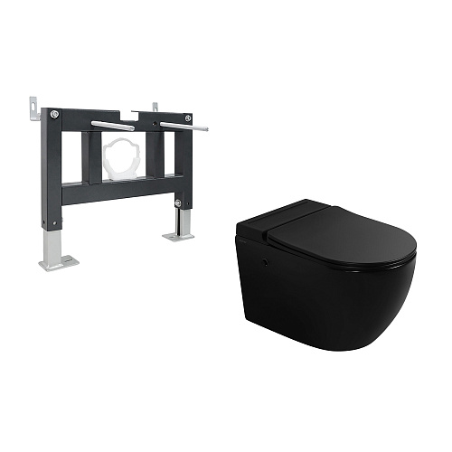 Инсталляция с подвесным унитазом Abber BEQUEM AC1108PMB-AC0101P купить недорого в интернет-магазине Керамос Инсталляция с подвесным унитазом Abber BEQUEM AC1108PMB-AC0101P купить недорого в интернет-магазине Керамос