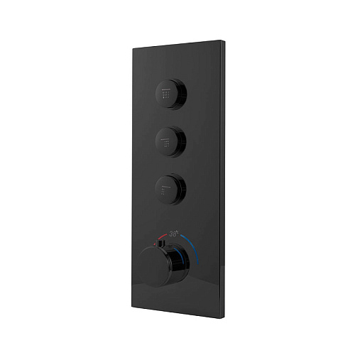 Смеситель Vincea VSCV-433TMB для душа, трехфункциональный, термостатический, черный матовый Смеситель Vincea VSCV-433TMB для душа, трехфункциональный, термостатический, черный матовый
