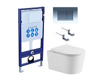 Комплект: Унитаз, Инсталляция, Кнопка смыва Aquatek Оберон SET AQUATEK ОБЕРОН T KDI10