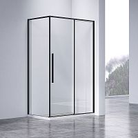 Душевой уголок Vincea VSR-4SN8014CLB Slim-N, 140х80 см, профиль черный/стекло прозрачное