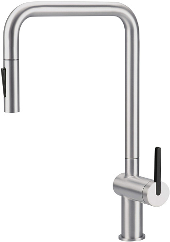 Смеситель Deante BKM_F73N Momi для кухни с выдвижным U-изливом, брашированная сталь Смеситель Deante BKM_F73N Momi для кухни с выдвижным U-изливом, брашированная сталь