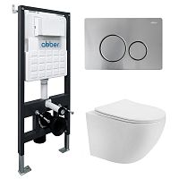 Инсталляция с подвесным унитазом Abber BEQUEM AC1100T-AC0105-AC0121MCH Инсталляция с подвесным унитазом Abber BEQUEM AC1100T-AC0105-AC0121MCH