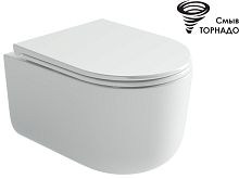 Унитаз подвесной безободковый Ceramicanova Ulma CN4006T, смыв Торнадо, с крышкой-сиденьем, белый